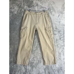 JWN Cargo Pants Mens 33x30 Khaki Beige Mended Patched Utility Tactical Pockets‎